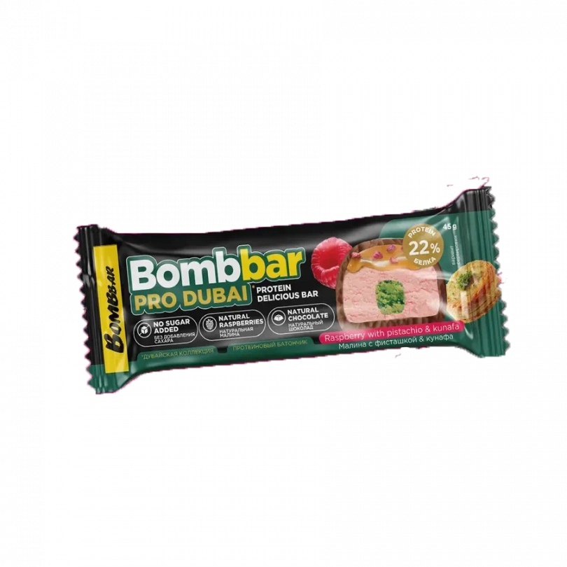 Батончик глазированный "Малина" Dubai Collection Bombbar