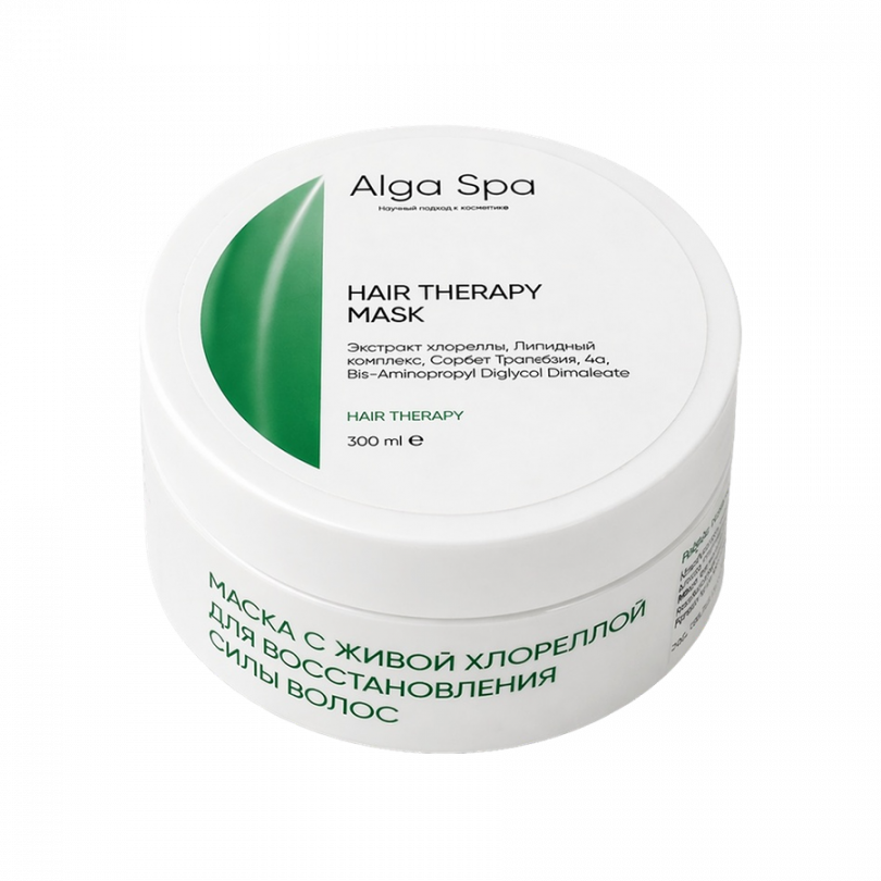 Маска для восстановления силы волос с живой хлореллой Alga Spa