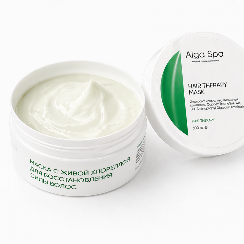 Маска для восстановления силы волос с живой хлореллой Alga Spa